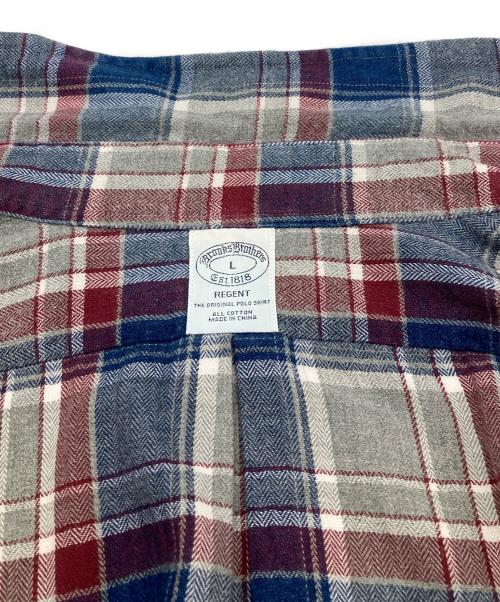 BROOKS BROTHERS（ブルックスブラザーズ）BROOKS BROTHERS (ブルックスブラザーズ) ボタンダウンシャツ グレー×ブルー サイズ:Lの古着・服飾アイテム