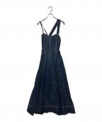 CASA FLINEカーサフライン）の古着「フロントホックデニムロングワンピース」｜インディゴ