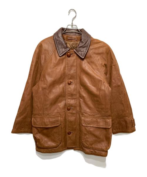NORTON&WIISON（ノートンアンドウィルソン）NORTON&WIISON (ノートンアンドウィルソン) レザーコート ブラウン サイズ:50の古着・服飾アイテム