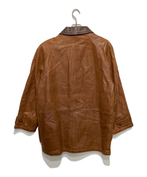 NORTON&WIISON（ノートンアンドウィルソン）NORTON&WIISON (ノートンアンドウィルソン) レザーコート ブラウン サイズ:50の古着・服飾アイテム