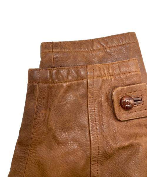 NORTON&WIISON（ノートンアンドウィルソン）NORTON&WIISON (ノートンアンドウィルソン) レザーコート ブラウン サイズ:50の古着・服飾アイテム