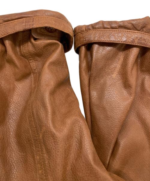 NORTON&WIISON（ノートンアンドウィルソン）NORTON&WIISON (ノートンアンドウィルソン) レザーコート ブラウン サイズ:50の古着・服飾アイテム