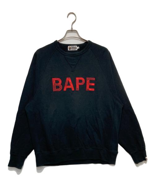 A BATHING APE（アベイシングエイプ）A BATHING APE (ア ベイシング エイプ) プリントスウェット ブラック サイズ:XLの古着・服飾アイテム