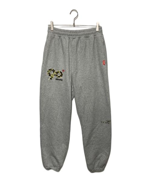9090（9090）9090 (9090) 90 Logo SWEAT PANTS グレー サイズ:Lの古着・服飾アイテム