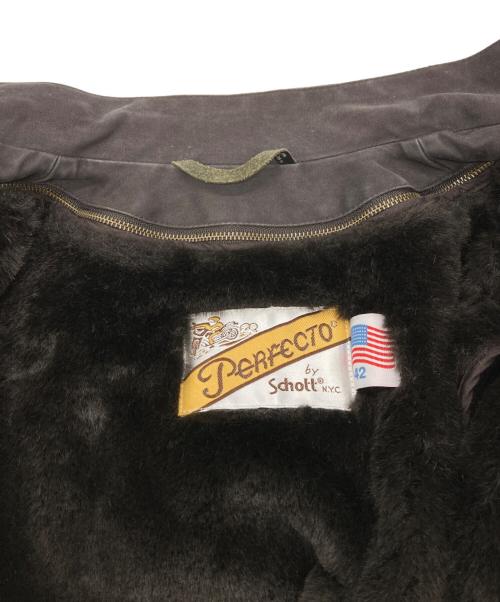 Schott（ショット）Schott (ショット) SHIPS GENERAL SUPPLY (シップスジェネラルサプライ) 別注ライナー付きシングルライダースジャケット ブラウン サイズ:42の古着・服飾アイテム