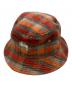stussy（ステューシー）の古着「Brushed Plaid Bucket Hat」｜レッド×グレー