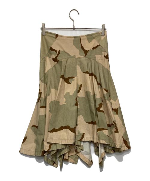 JUNYA WATANABE COMME des GARCONS（(ジュンヤワタナベ コムデギャルソン）JUNYA WATANABE COMME des GARCONS ((ジュンヤワタナベ コムデギャルソン) 迷彩変形スカート カーキ サイズ:SSの古着・服飾アイテム