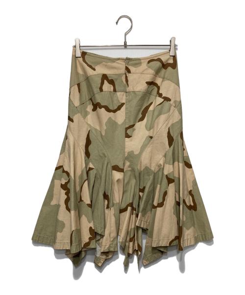 JUNYA WATANABE COMME des GARCONS（(ジュンヤワタナベ コムデギャルソン）JUNYA WATANABE COMME des GARCONS ((ジュンヤワタナベ コムデギャルソン) 迷彩変形スカート カーキ サイズ:SSの古着・服飾アイテム