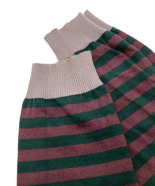 UNDERCOVER（アンダーカバー）UNDERCOVER (アンダーカバー) ボーダーニットワンピース ワインレッド×グリーン サイズ:1の古着・服飾アイテム