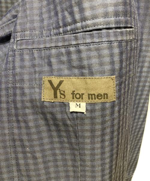 Y's for men（ワイズフォーメン）Y's for men (ワイズフォーメン) 80s チェックダブルジャケット ネイビー サイズ:Mの古着・服飾アイテム