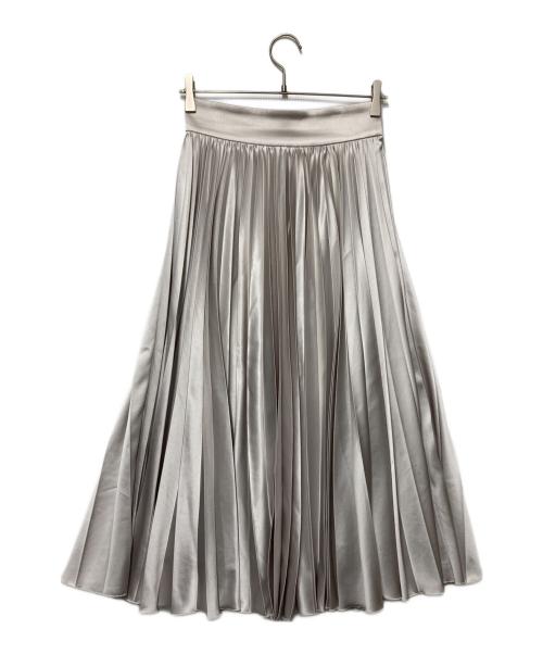 HAVEL studio（ハーヴェル スタジオ）HAVEL studio (ハーヴェル スタジオ) EMBOSS SATIN PLEATED SK グレー サイズ:36の古着・服飾アイテム