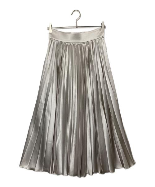 HAVEL studio（ハーヴェル スタジオ）HAVEL studio (ハーヴェル スタジオ) EMBOSS SATIN PLEATED SK グレー サイズ:36の古着・服飾アイテム