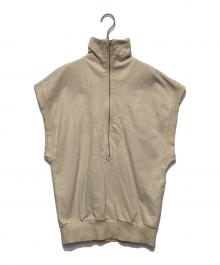 FUMIE=TANAKA（フミエタナカ）の古着「ハーフジップスウェットベスト」｜ベージュ