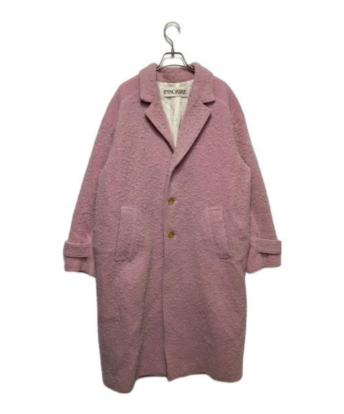 INSCRIRE（アンスクリア）INSCRIRE (アンスクリア) ピリング加工ロングチェスターコート ピンク サイズ:表記無しの古着・服飾アイテム