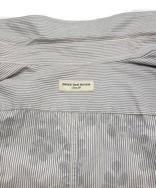 DRIES VAN NOTEN（ドリスヴァンノッテン）DRIES VAN NOTEN (ドリスヴァンノッテン) フラワー柄ストライプシャツ ホワイト サイズ:38の古着・服飾アイテム