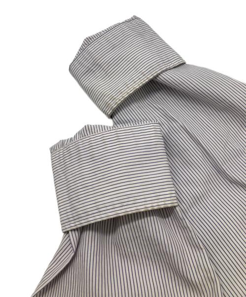 DRIES VAN NOTEN（ドリスヴァンノッテン）DRIES VAN NOTEN (ドリスヴァンノッテン) フラワー柄ストライプシャツ ホワイト サイズ:38の古着・服飾アイテム