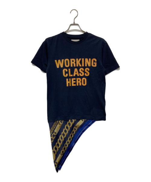 MIHARA YASUHIRO（ミハラヤスヒロ）MIHARA YASUHIRO (ミハラヤスヒロ) スカーフデザインtシャツ ネイビー サイズ:44の古着・服飾アイテム