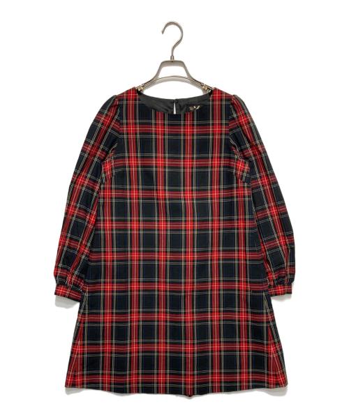 To b. by agnes b.（トゥービー バイ アニエスベー）To b. by agnes b. (トゥービー バイ アニエスベー) チェックワンピース レッド サイズ:36の古着・服飾アイテム