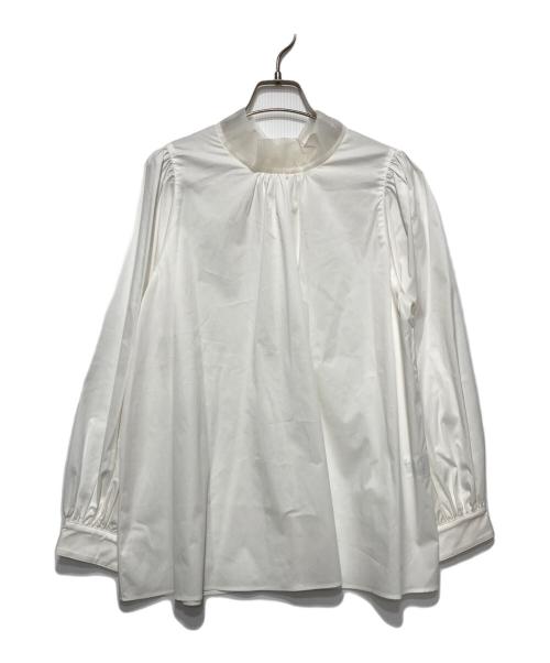 NOLLEY'S（ノーリーズ）NOLLEY'S (ノーリース) ハイネックシアーバックリボンブラウス ホワイト サイズ:38 未使用品の古着・服飾アイテム