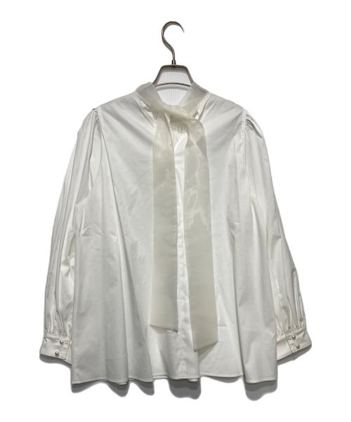 NOLLEY'S（ノーリーズ）NOLLEY'S (ノーリース) ハイネックシアーバックリボンブラウス ホワイト サイズ:38 未使用品の古着・服飾アイテム