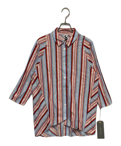 PLAIN PEOPLE（プレインピープル）PLAIN PEOPLE (プレインピープル) コットンドビーストライプシャツ ブルー×レッド サイズ:2の古着・服飾アイテム