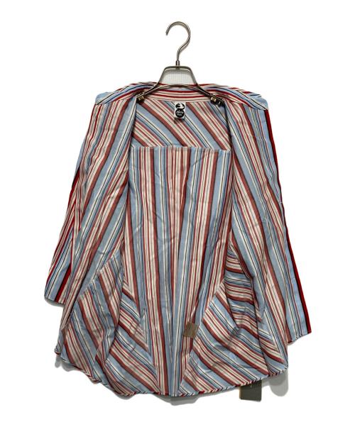 PLAIN PEOPLE（プレインピープル）PLAIN PEOPLE (プレインピープル) コットンドビーストライプシャツ ブルー×レッド サイズ:2の古着・服飾アイテム