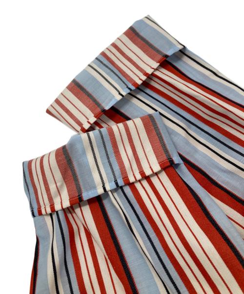PLAIN PEOPLE（プレインピープル）PLAIN PEOPLE (プレインピープル) コットンドビーストライプシャツ ブルー×レッド サイズ:2の古着・服飾アイテム