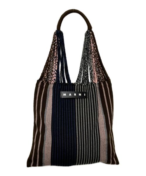 MARNI（マルニ）MARNI (マルニ) ハンモックバッグ ネイビー×ピンクの古着・服飾アイテム