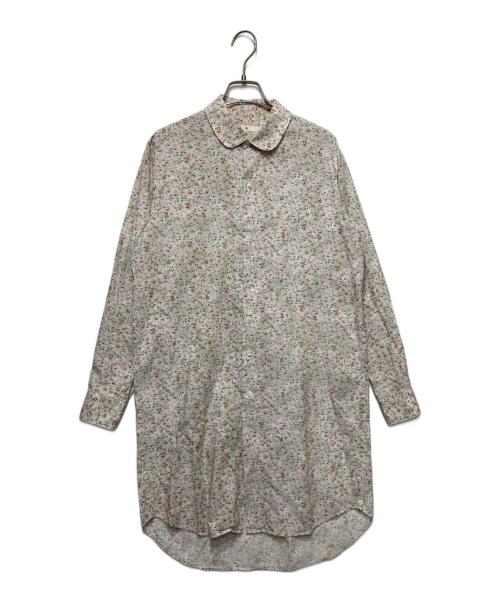 45rpm（45アールピーエム）45rpm (45アールピーエム) 花柄ロングシャツワンピース ホワイト×グリーン サイズ:2の古着・服飾アイテム