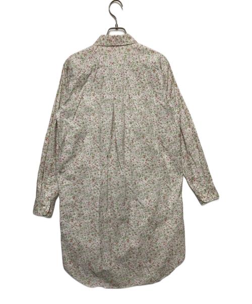 45rpm（45アールピーエム）45rpm (45アールピーエム) 花柄ロングシャツワンピース ホワイト×グリーン サイズ:2の古着・服飾アイテム
