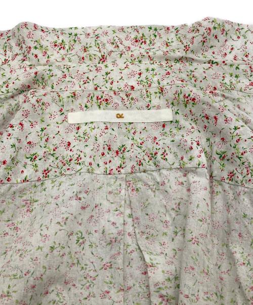 45rpm（45アールピーエム）45rpm (45アールピーエム) 花柄ロングシャツワンピース ホワイト×グリーン サイズ:2の古着・服飾アイテム