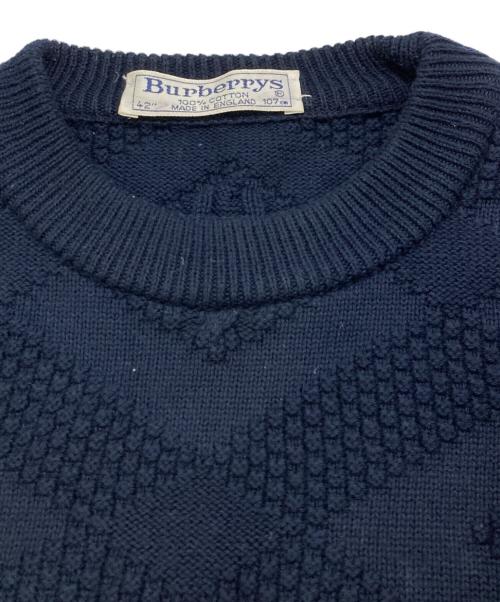 Burberry's（バーバリー）Burberry's (バーバリーズ) ホースロゴ刺繍ニット ネイビー サイズ:42の古着・服飾アイテム