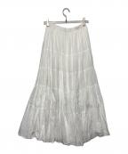 Spick and Spanスピック＆スパン）の古着「HYU 100/ボイルティアードスカート」｜ホワイト