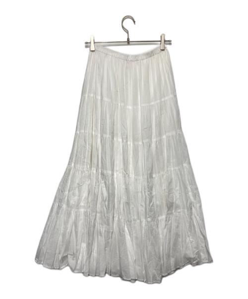 Spick and Span（スピックアンドスパン）Spick and Span (スピックアンドスパン) HYU 100/ボイルティアードスカート ホワイト サイズ:38の古着・服飾アイテム