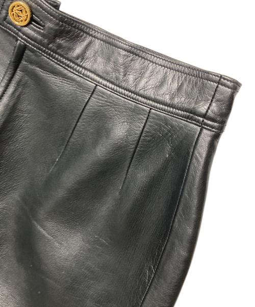 LOEWE（ロエベ）LOEWE (ロエベ) ナッパレザースカート ブラック サイズ:40の古着・服飾アイテム