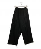 MAISON SPECIALメゾンスペシャル）の古着「Prime-Wide Forward Drop Two Tucks Pants」｜ブラック