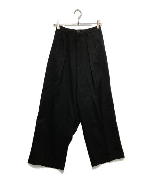 MAISON SPECIAL（メゾンスペシャル）MAISON SPECIAL (メゾンスペシャル) Prime-Wide Forward Drop Two Tucks Pants ブラック サイズ:00の古着・服飾アイテム