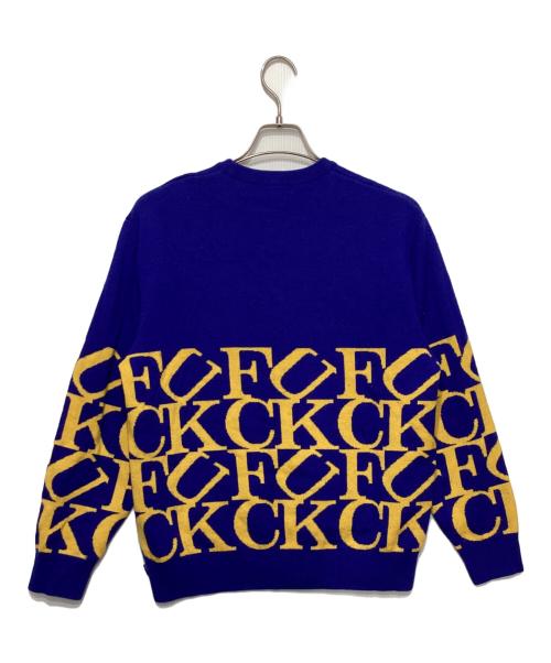 SUPREME（シュプリーム）SUPREME (シュプリーム) Fuck Sweater ブルー×イエロー サイズ:Ｍの古着・服飾アイテム