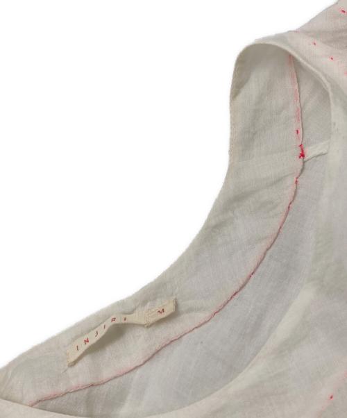 Injiri（インジリ）Injiri (インジリ) コットンリネンノースリーブワンピース ホワイト×ブルー サイズ:表記無しの古着・服飾アイテム