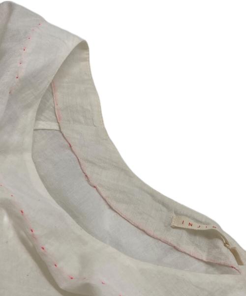 Injiri（インジリ）Injiri (インジリ) コットンリネンノースリーブワンピース ホワイト×ブルー サイズ:表記無しの古着・服飾アイテム