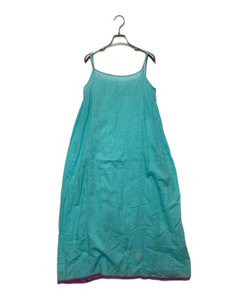 Injiri（インジリ）Injiri (インジリ) コットンリネンノースリーブワンピース ホワイト×ブルー サイズ:表記無しの古着・服飾アイテム