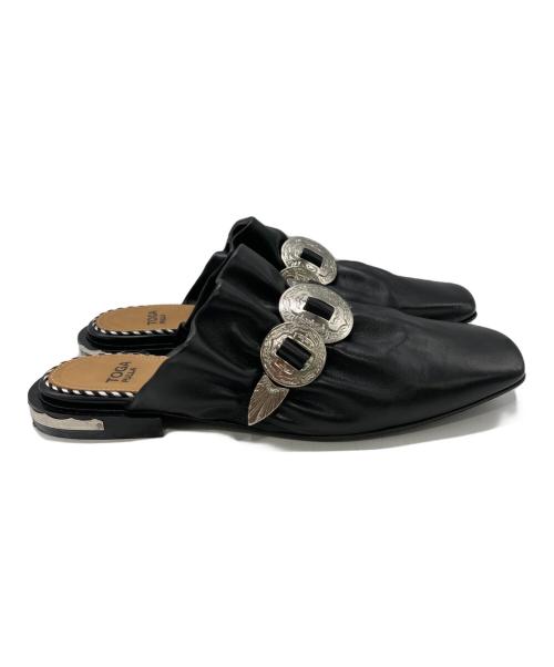 TOGA PULLA（トーガ プルラ）TOGA PULLA (トーガ プルラ) BLACK LEATHER MULE ブラック サイズ:37の古着・服飾アイテム