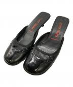 MIU MIUミュウミュウ）の古着「メッシュレザーミュール」｜ブラック