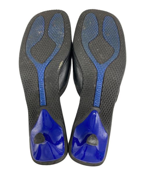 MIU MIU（ミュウミュウ）MIU MIU (ミュウミュウ) メッシュレザーミュール ブラック サイズ:ーの古着・服飾アイテム