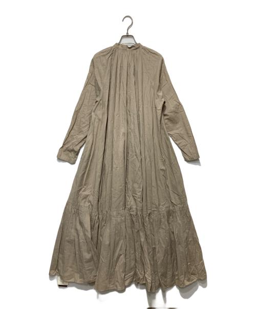 Plage（プラージュ）Plage (プラージュ) Lawn ボリューム Flare ワンピース ベージュ サイズ:36の古着・服飾アイテム