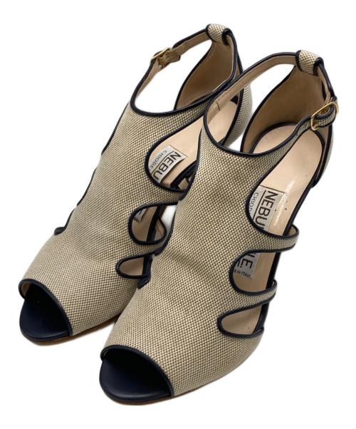 NEBULONIE（ネブローニ）NEBULONIE (ネブローニ) スコットクラブオープントゥサンダル ベージュ サイズ:36の古着・服飾アイテム