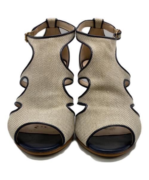 NEBULONIE（ネブローニ）NEBULONIE (ネブローニ) スコットクラブオープントゥサンダル ベージュ サイズ:36の古着・服飾アイテム