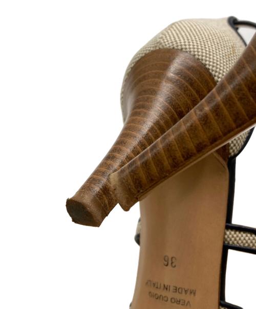 NEBULONIE（ネブローニ）NEBULONIE (ネブローニ) スコットクラブオープントゥサンダル ベージュ サイズ:36の古着・服飾アイテム