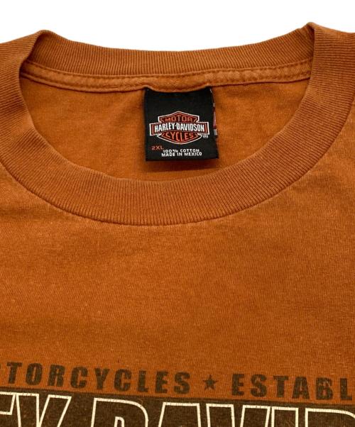 HARLEY-DAVIDSON（ハーレーダビッドソン）HARLEY-DAVIDSON (ハーレーダビッドソン) プリントTシャツ オレンジ サイズ:2XLの古着・服飾アイテム