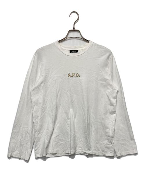 A.P.C.（アーペーセー）A.P.C. (アーペーセー) ロゴロンTEE ホワイト サイズ:Ｌの古着・服飾アイテム
